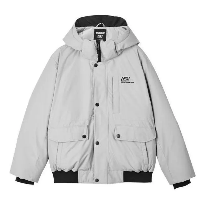 Skechers Lifestyle Series Waterproof Warm Hooded Down Jacket 'Grey' L423M096-00MV sold by KicksCrew