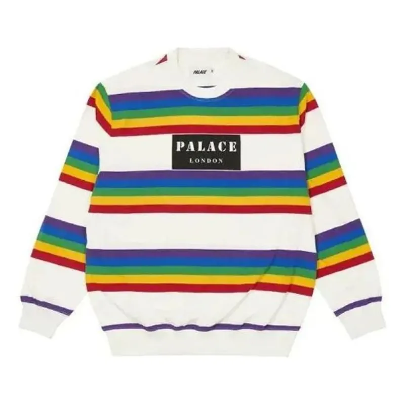 Palace Rainbow Stripe Longsleeve 'White' PLA-FW21-297 sold by KicksCrew