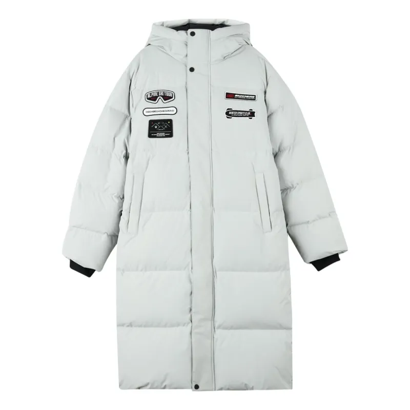 Skechers Letter Graphic Long Down Jacket 'White' L422U075-00KB sold by KicksCrew
