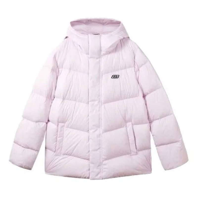 Skechers Colorful Casual Series Solid Logo Hooded Down Jacket 'Multi-Color' L422U072 sold by KicksCrew