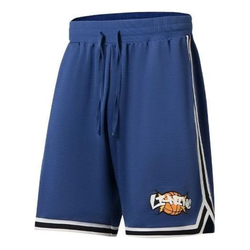 Li-Ning Logo Basketball Shorts 'Blue' AAPS269-2 sold by KicksCrew
