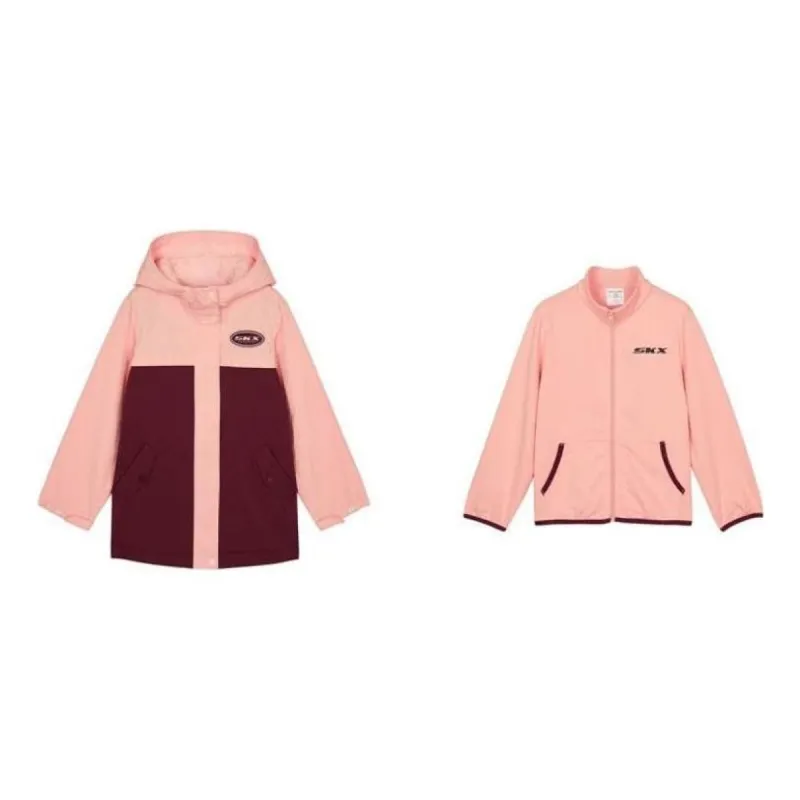 (GS) Skechers SKX Logo Printed 3-In-1 Jacket Suit 'Pink Burgundy' L321G104 sold by KicksCrew