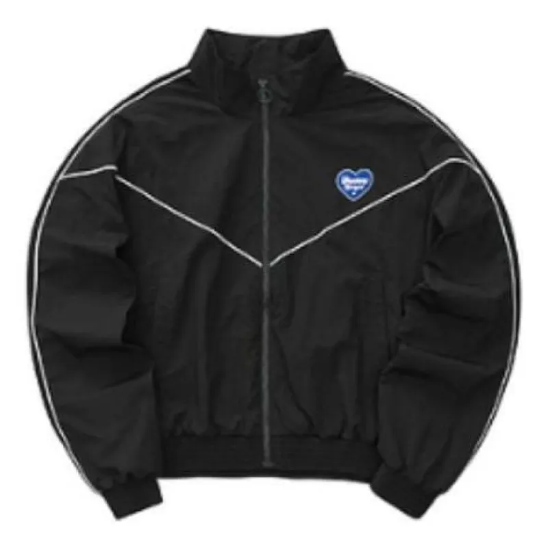 (WMNS) Skechers Logo Letter Heart Print Zip Jacket 'Black' L223W100 sold by KicksCrew
