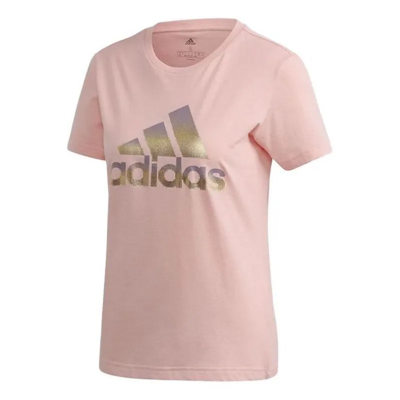 (WMNS) adidas Logo T-shirt 'Pink' FJ5013 sold by KicksCrew