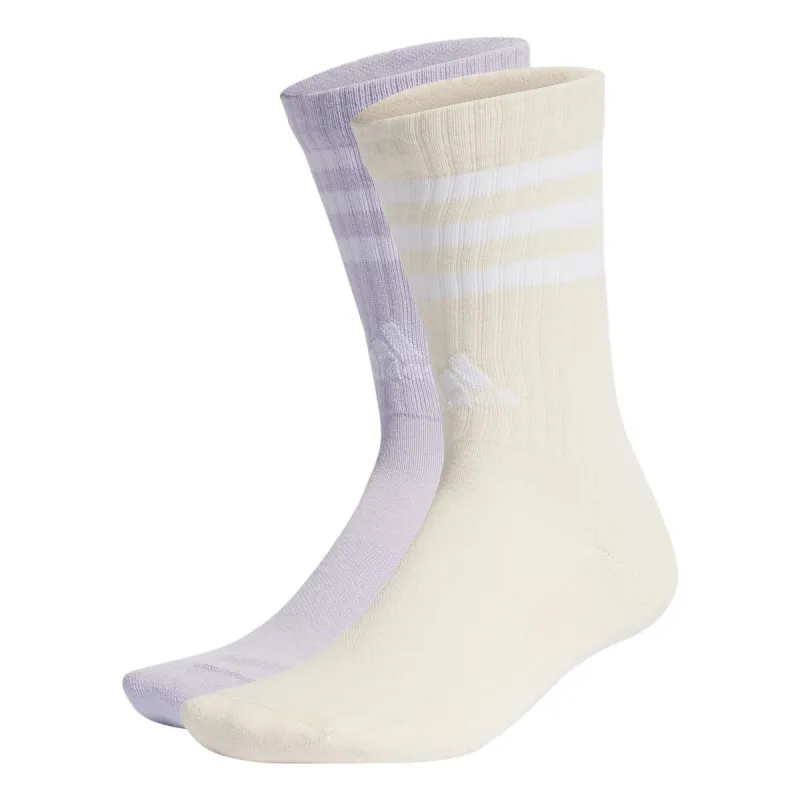 adidas 3-Stripes Cushioned Crew Socks 'Yellow Purple' IC1326 sold by KicksCrew