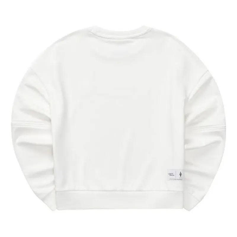 (WMNS) Skechers Solid Color Loose Round Neck Pullover Sweatshirt 'Whtie' L322W086-0074 sold by KicksCrew