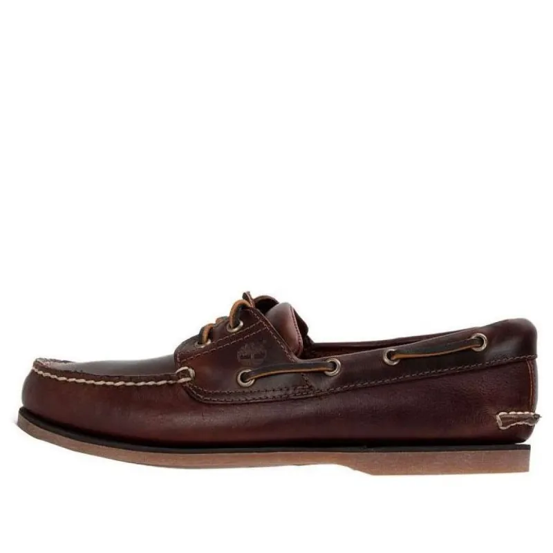 Timberland 3-Eye Lug Handsewn Boat Shoe 'Dark Brown' 25077214 sold by KicksCrew