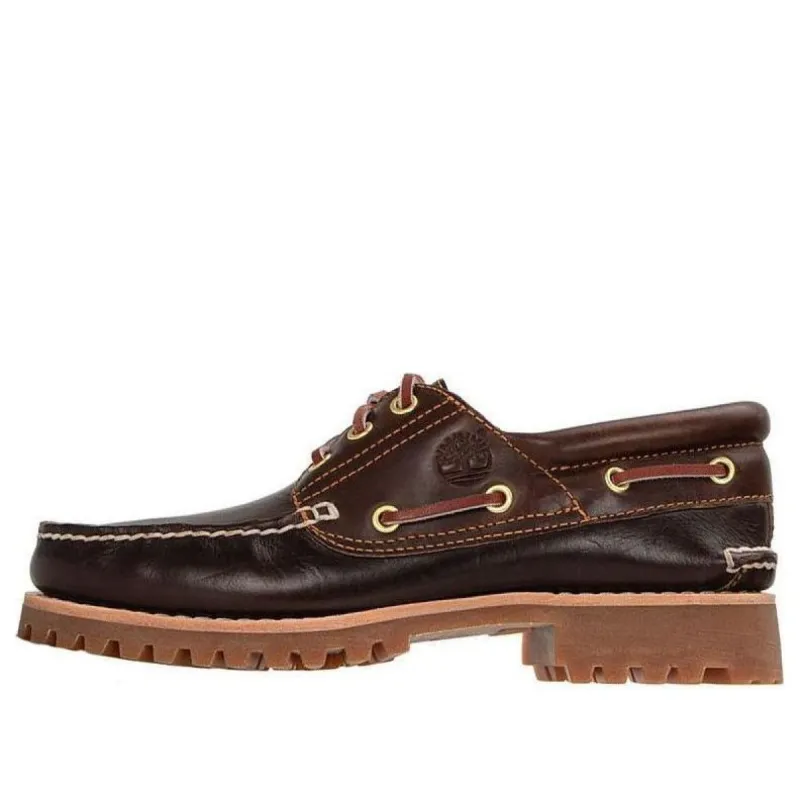 Timberland 3-Eye Lug Handsewn Boat Shoe 'Brown' 30003214 sold by KicksCrew