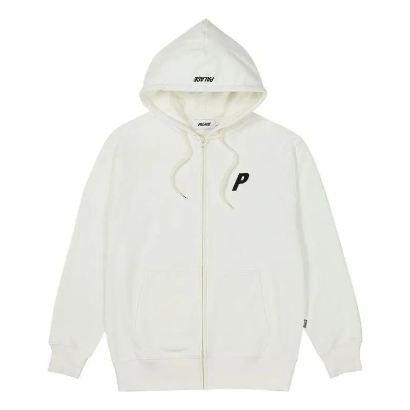 Palace Felt P Zip Hood 'White' P24CS115 sold by KicksCrew