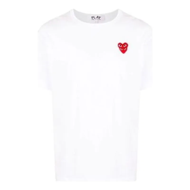 COMME des GARCONS PLAY Basic T-Shirt Red Family Heart 'White' AZ-T288-051-2 sold by KicksCrew