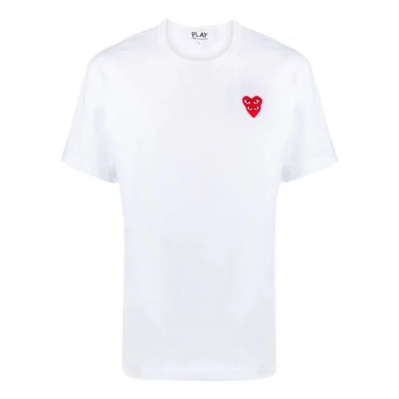COMME des GARCONS PLAY Basic T-Shirt Red Family Heart 'White' P1T288-2 sold by KicksCrew