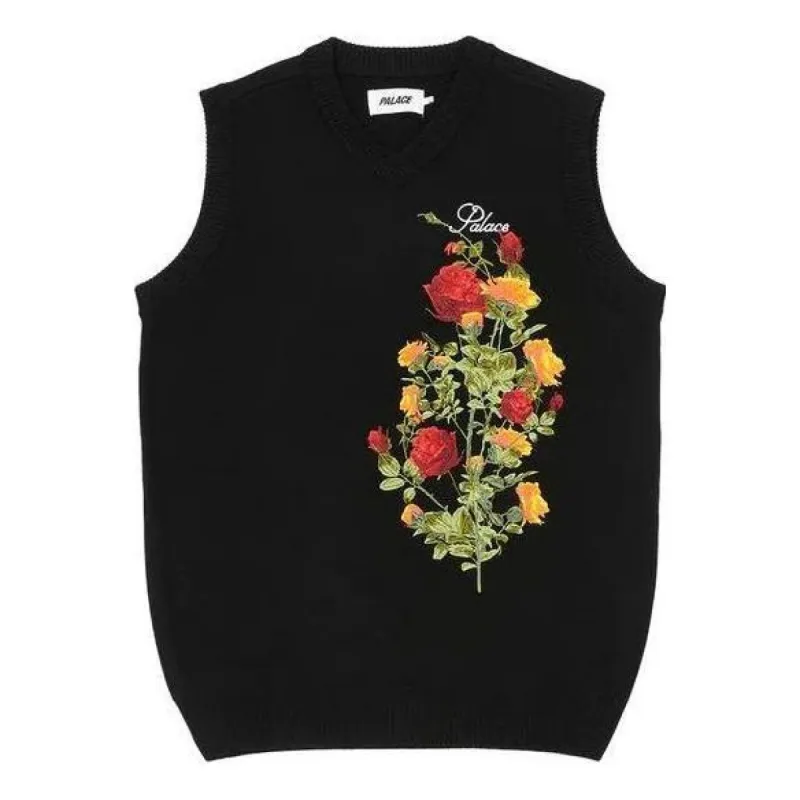 Palace Rose Knit Vest 'Black' P23KW009 sold by KicksCrew