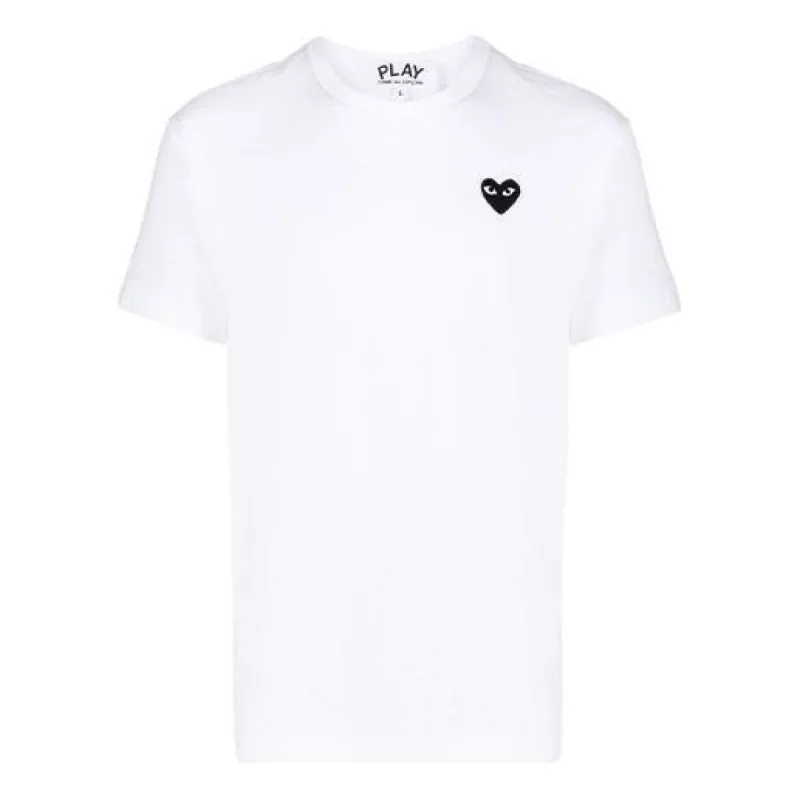COMME des GARCONS PLAY Basic T-Shirt Black Emblem 'White' P1-T064-2 sold by KicksCrew
