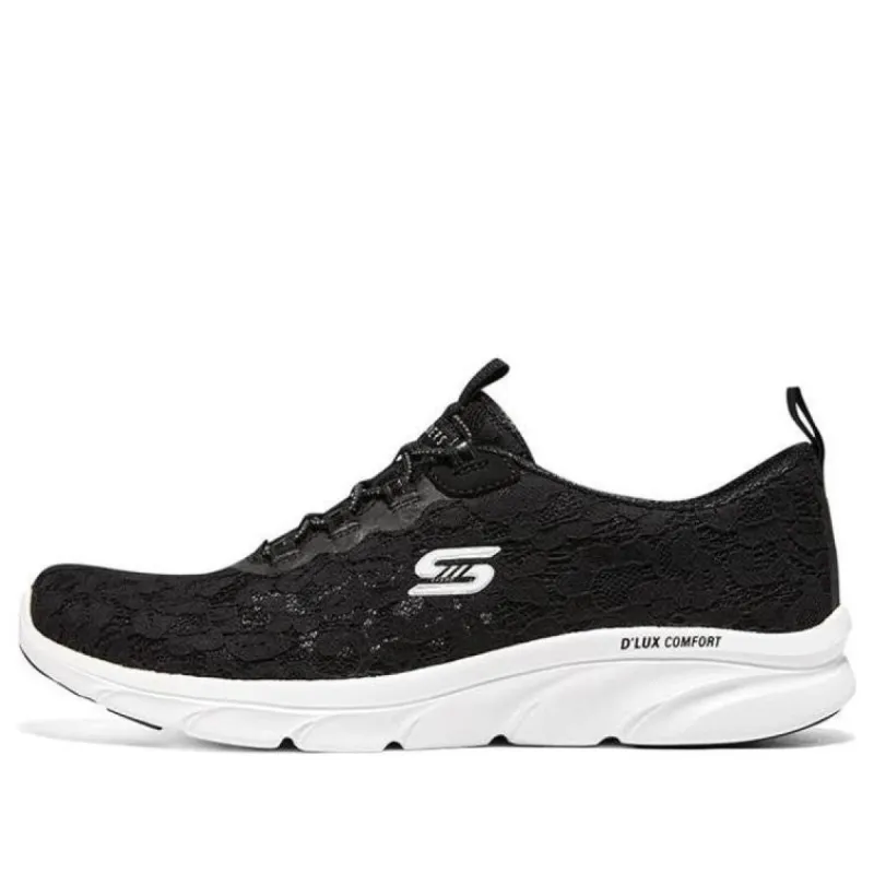 (WMNS) Skechers D'Lux Comfort Shoes 'Black' 104346-BKW sold by KicksCrew