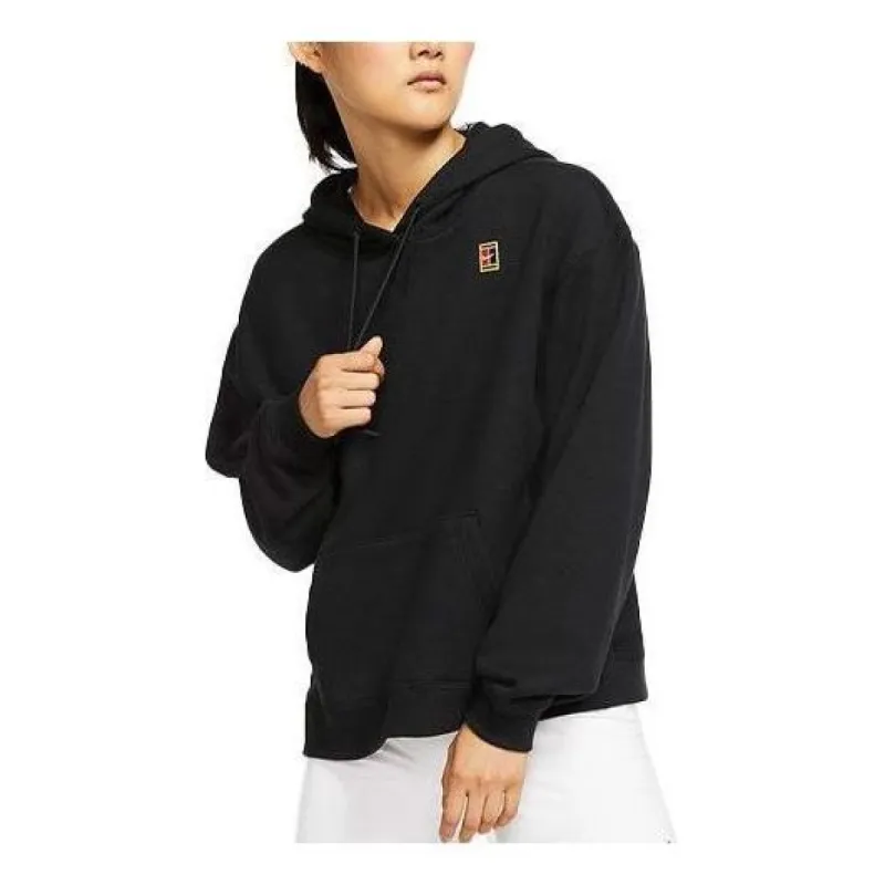 (WMNS) Nike Court Heritage Tennis Hoodie 'Black' AV0767-010 sold by KicksCrew