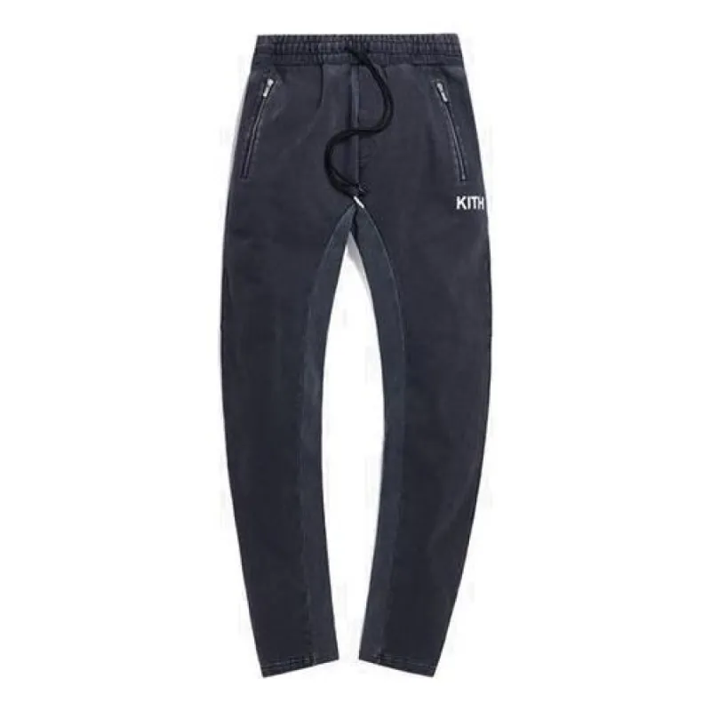 KITH Bleecker Crystal Wash Fleece Sweatpant 'Black' KH6315-100 sold by KicksCrew
