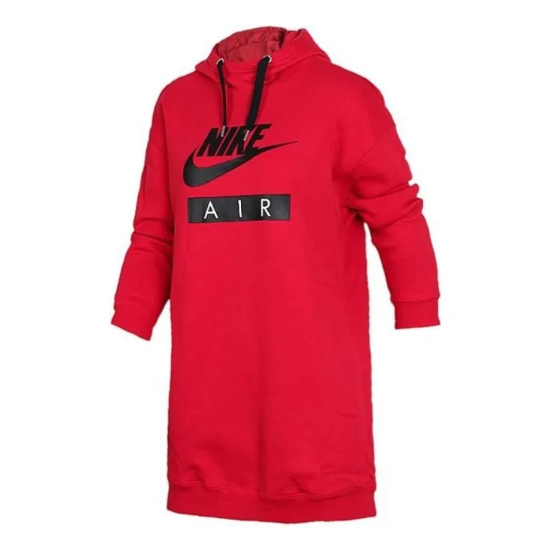 (WMNS) Nike Air Hooded Dress 'Red Black' AH0236-657 sold by KicksCrew