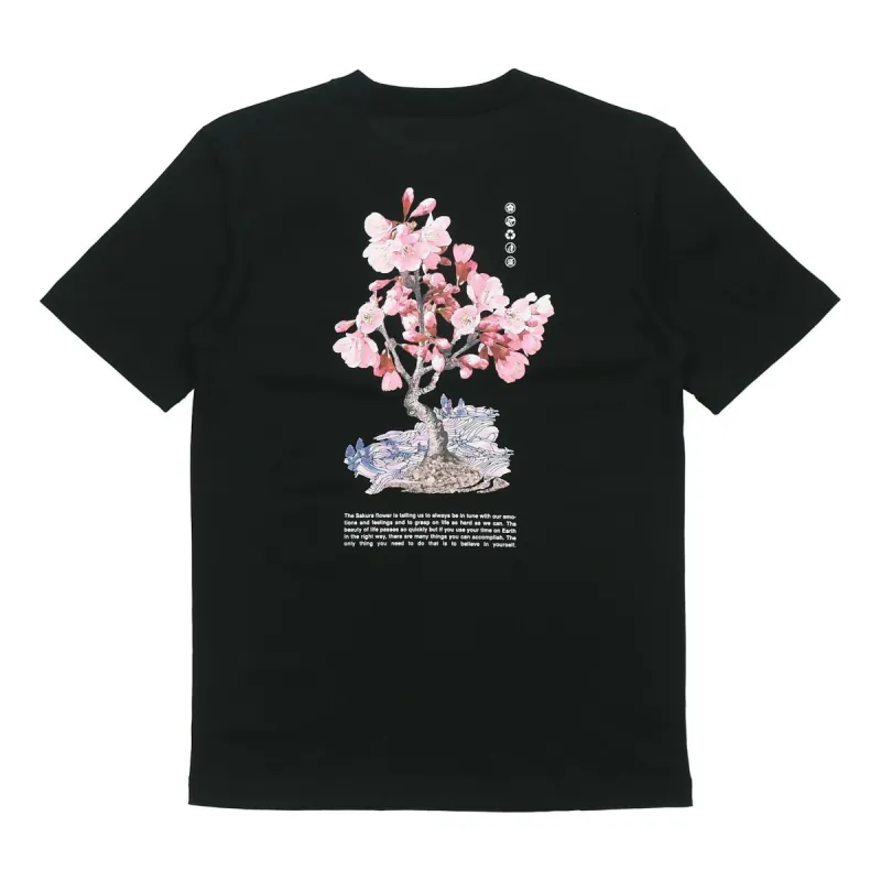 Li-Ning Sakura Graphic T-shirt 'Black' AHSR630-3 sold by KicksCrew