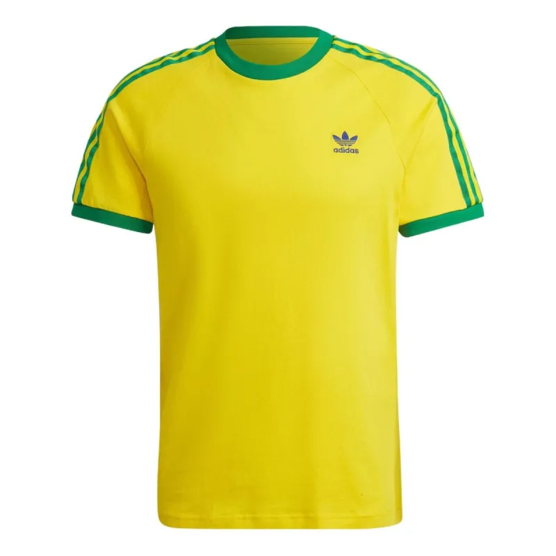adidas originals 3-Stripes Tee 'Yellow Green' HK7422 sold by KicksCrew
