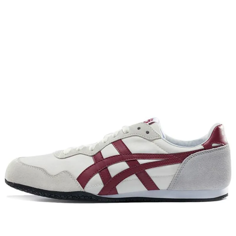 Onitsuka Tiger Serrano Shoes 'White Grey Burgundy' D109L-0026 sold by KicksCrew