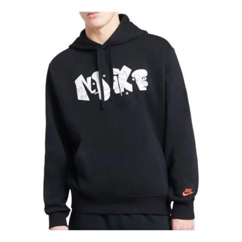 Nike Club Fleece Graphic Pullover Hoodie 'Black' DQ4653-010 sold by KicksCrew