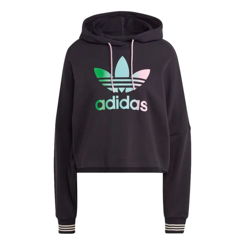 (WMNS) adidas Adicolor 70s Cropped Hoodie 'Black' IK7864 sold by KicksCrew