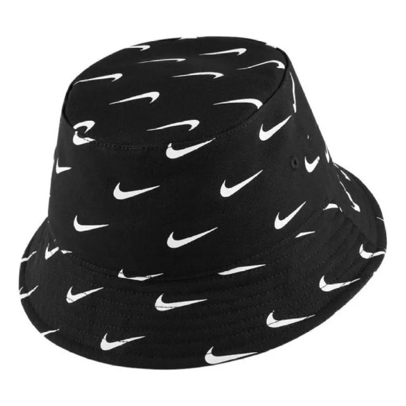 (PS) Nike Swoosh Print Bucket Hat 'Black' DV5358-010 sold by KicksCrew