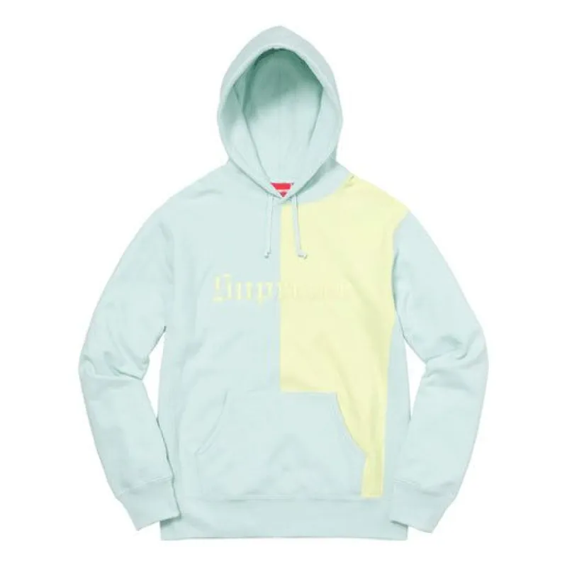 Supreme Split Old English Hoodie 'Teal Yellow' SUP-FW17-166 sold by KicksCrew