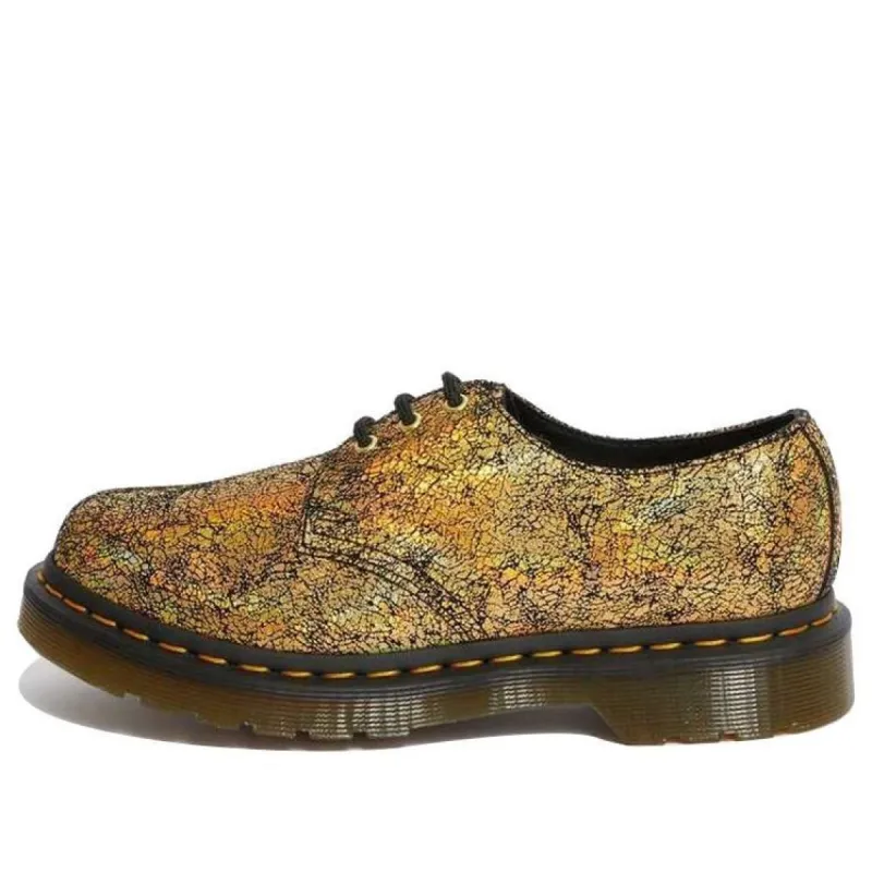 (WMNS) Dr. Martens 1461 Metallic Leather Oxford Shoes 'Iridescent Crackle - Gold' 25729710 sold by KicksCrew