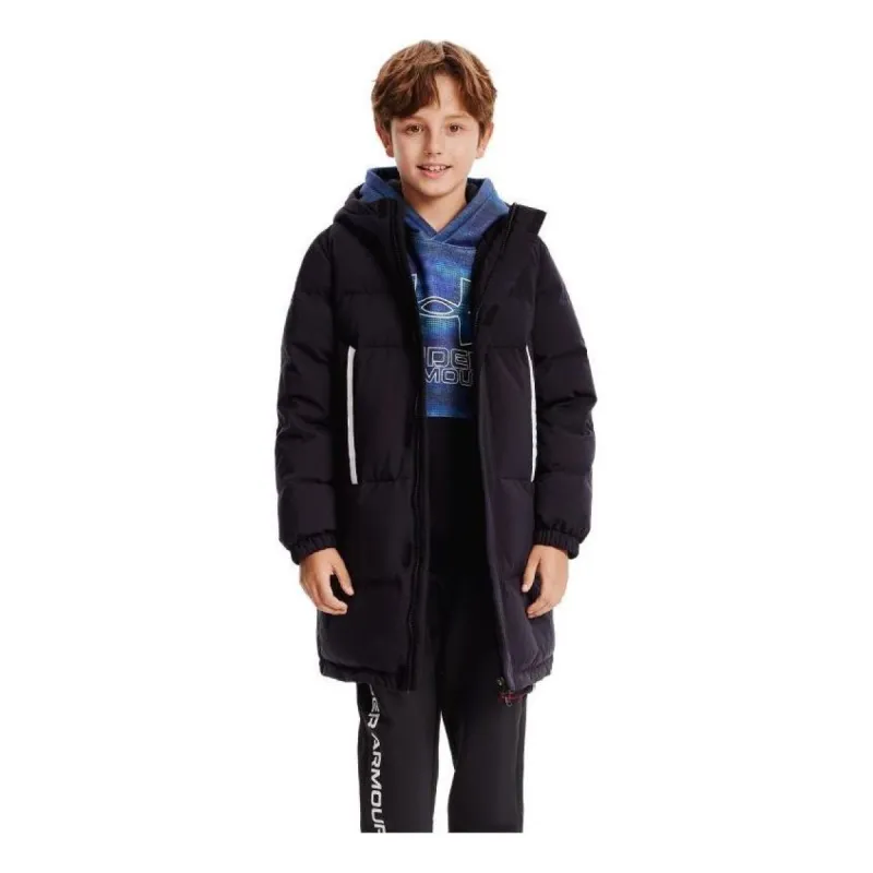(GS) Under Armour Mid-length Warm Long Sleeve Down Jacket 'Black White' 234106068 sold by KicksCrew