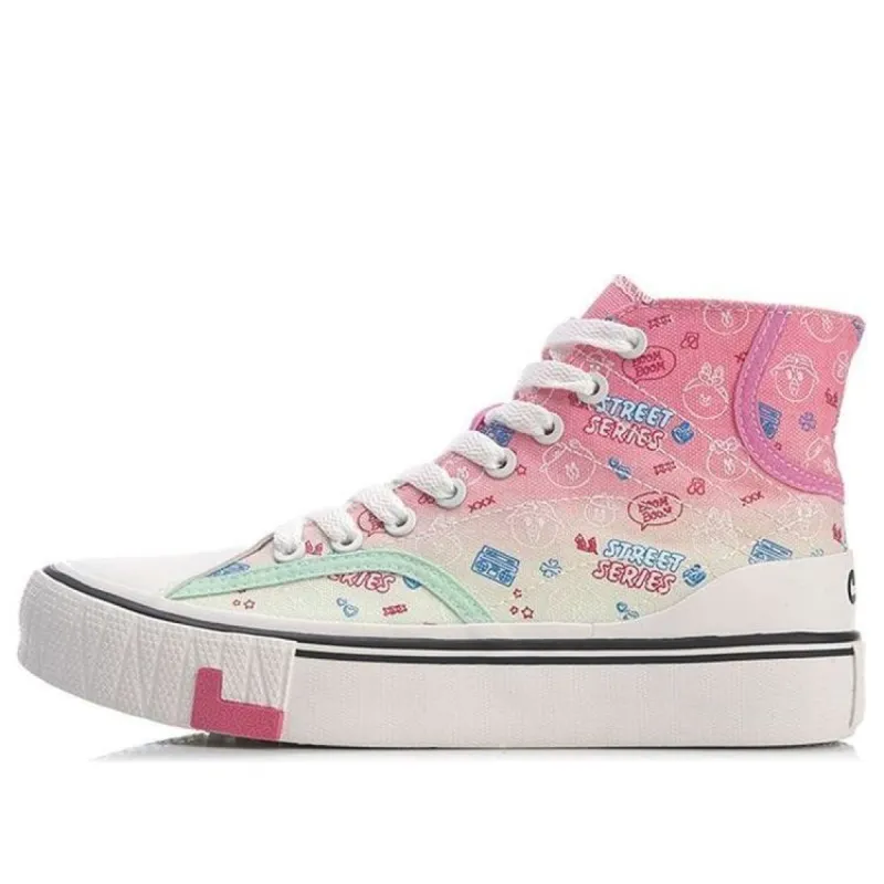(WMNS) Li-Ning x LINE FRIENDS WeiWu Canvas Hi Shoes 'Pink White' AGCQ594-2 sold by KicksCrew