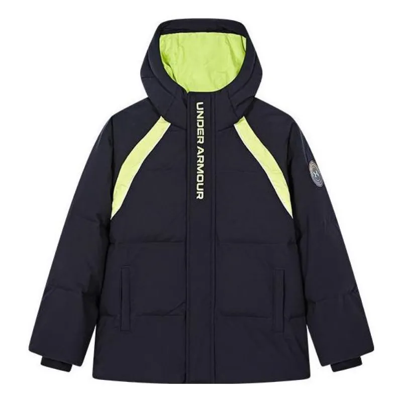 (GS) Under Armour Casual Down Jacket 'Black Green' 234106066 sold by KicksCrew