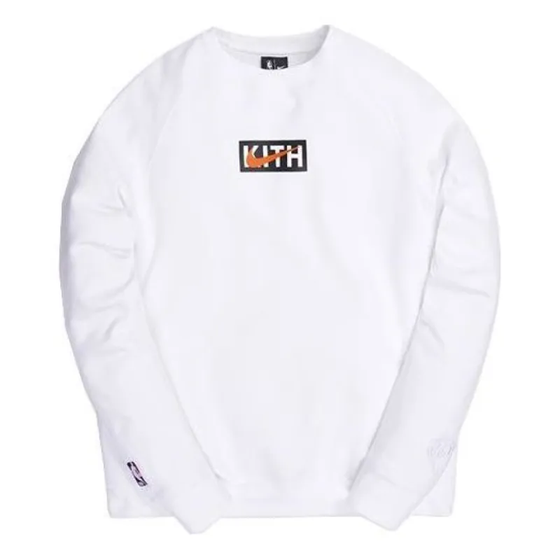 KITH x Nike for New York Knicks Fleece Crewneck 'White' CZ1791-100 sold by KicksCrew