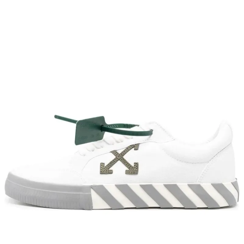 Off-White Vulc Low Canvas Sneaker 'White Grey Orange' OMIA085F22FAB0010156 sold by KicksCrew