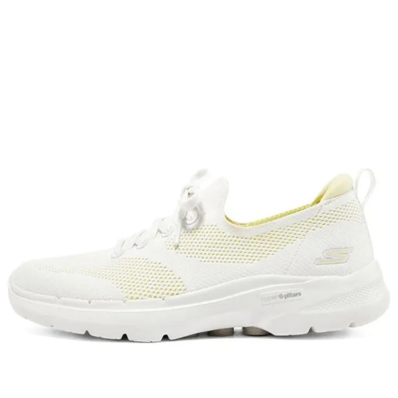 (WMNS) Skechers Go Walk 6 Hyper Burst 'White Yellow' 896136-WLM sold by KicksCrew