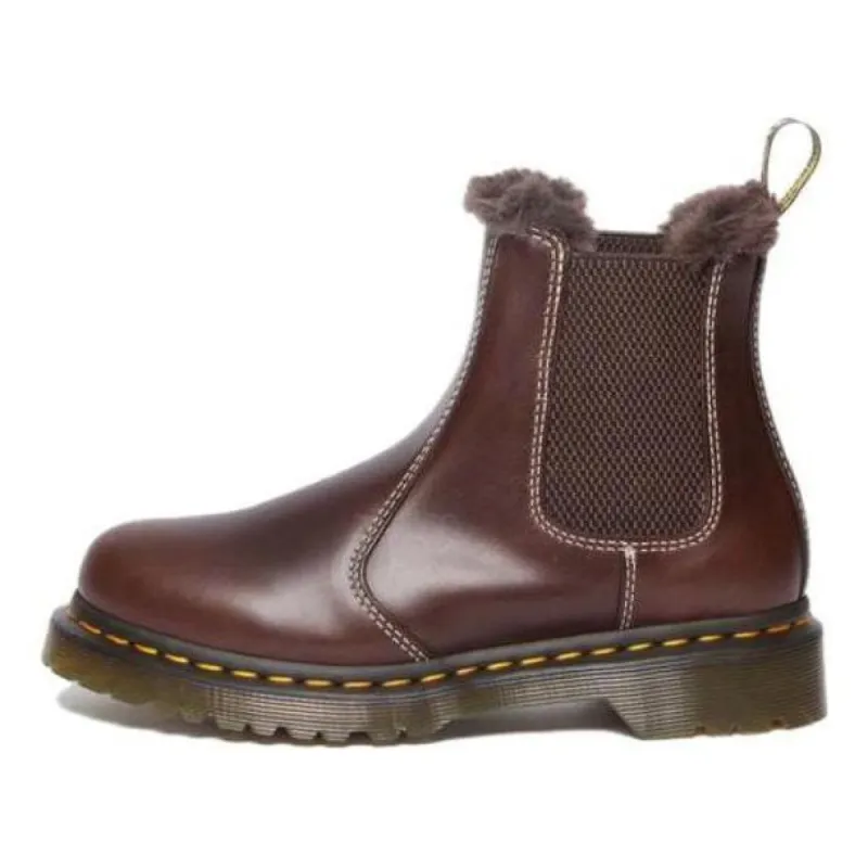Dr. Martens 2976 Leonore Faux Fur Lined Chelsea Boots 'Dark Brown' 30954201 sold by KicksCrew