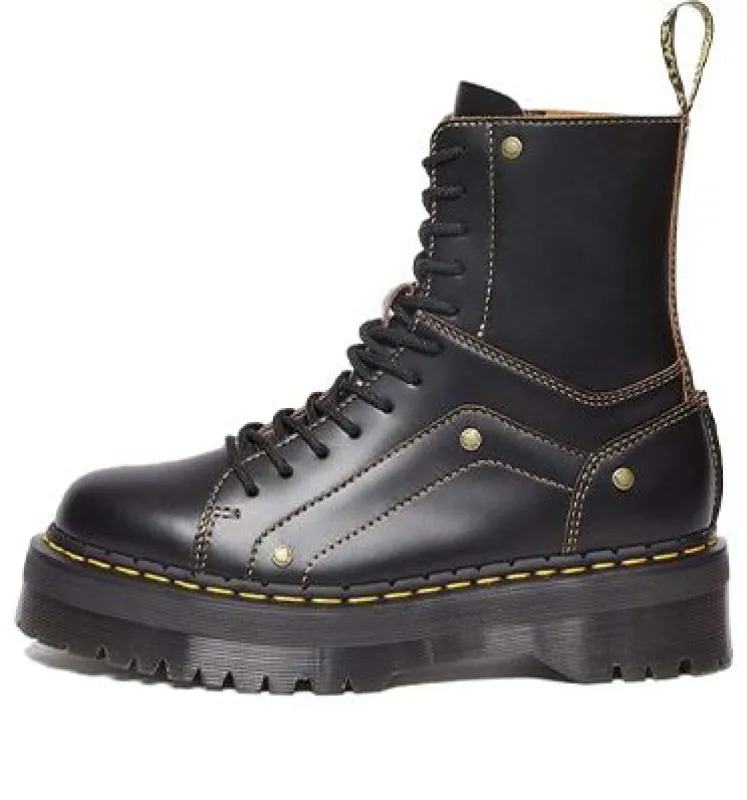 (WMNS) Dr. Martens Jadon Decon Smooth Platform Leather Boot 'Black' 31211001 sold by KicksCrew
