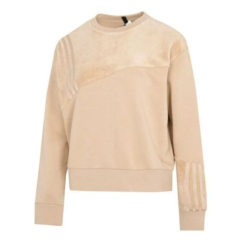 (WMNS) adidas Neo Vbe Sweat1 Knitted Crew Neck Pullover 'Tan' HN2372 sold by KicksCrew