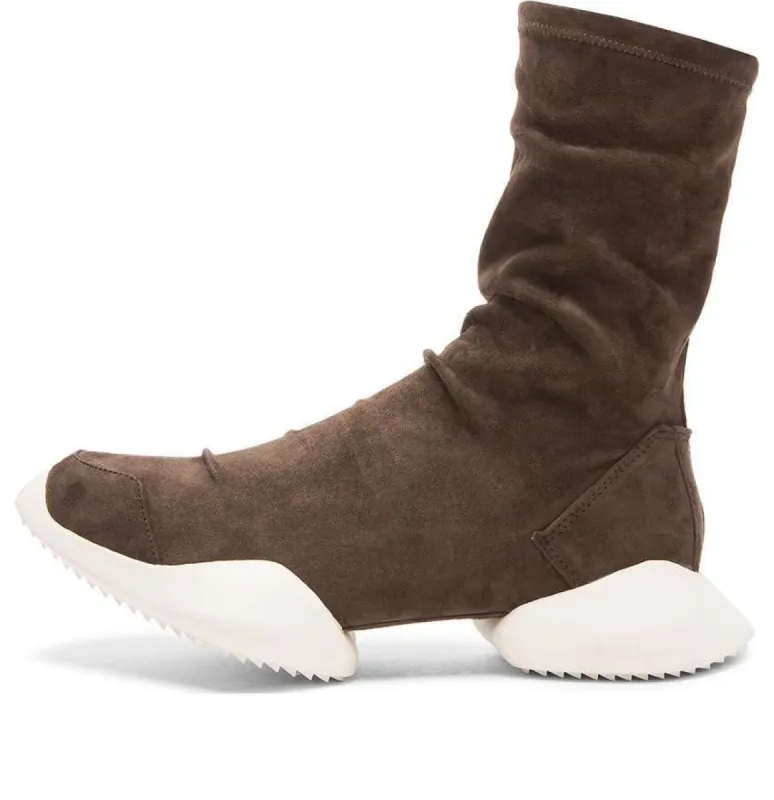 (WMNS) Adidas Ankle Suede Boots Vicious Sole x RICK OWENS 'Brown' S78447 sold by KicksCrew