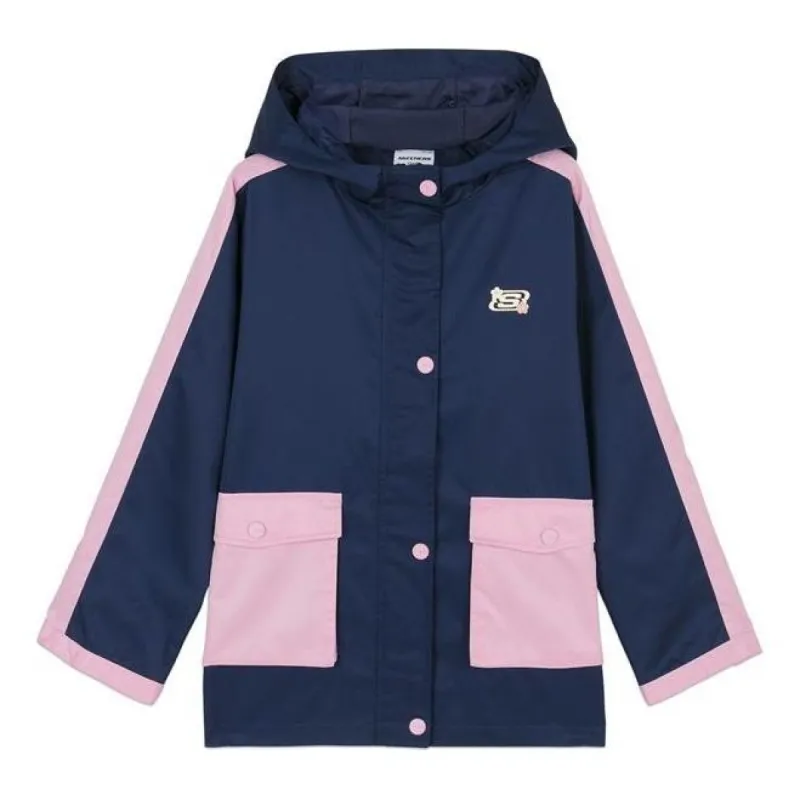 (GS) Skechers Woven Hooded Jacket 'Navy Purple' L121G084 sold by KicksCrew