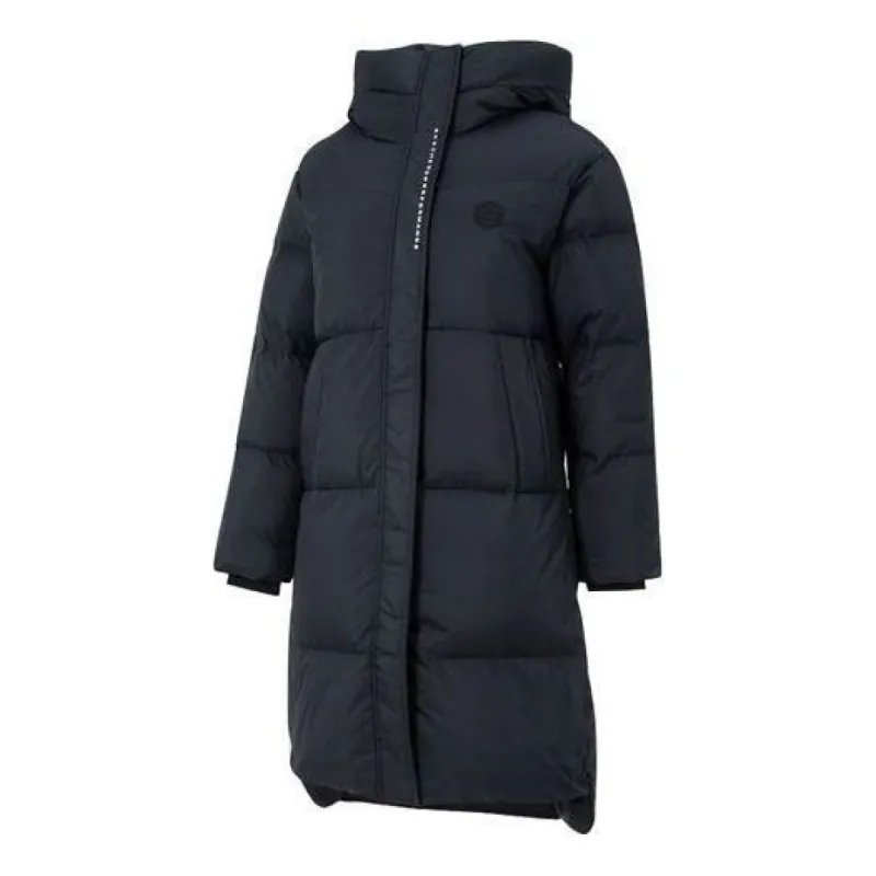 (WMNS) Skechers Casual Long Down Jacket 'Black' P423W030-0018 sold by KicksCrew