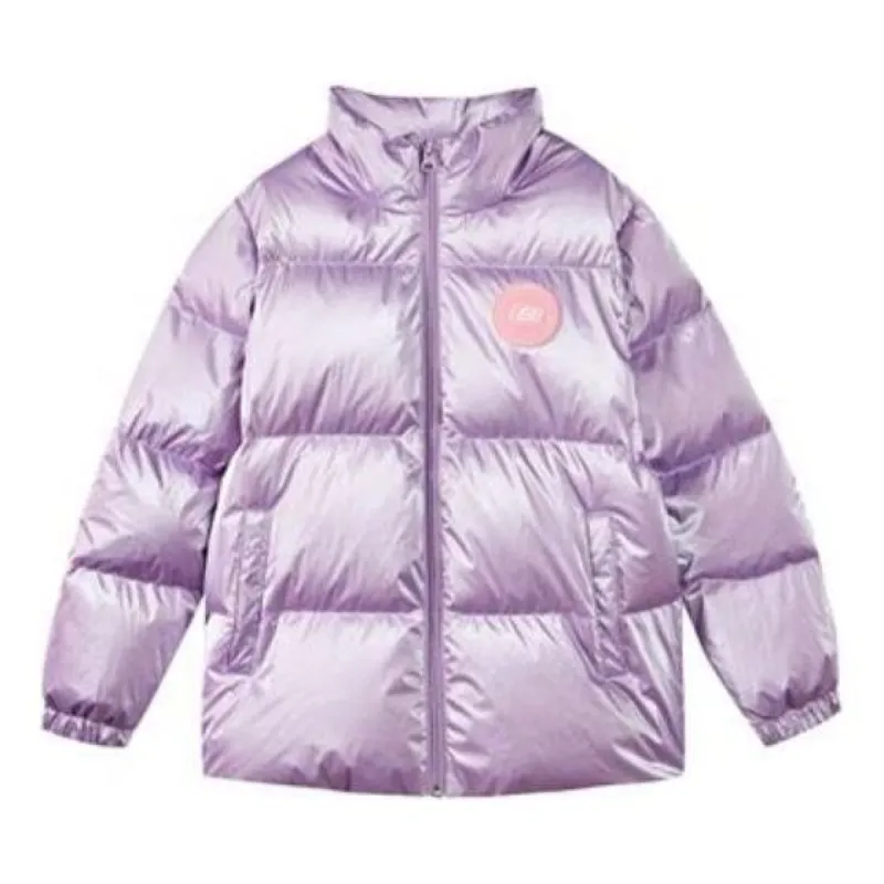 (GS) Skechers Logo Printed Down Jacket 'Purple' P422G049 sold by KicksCrew