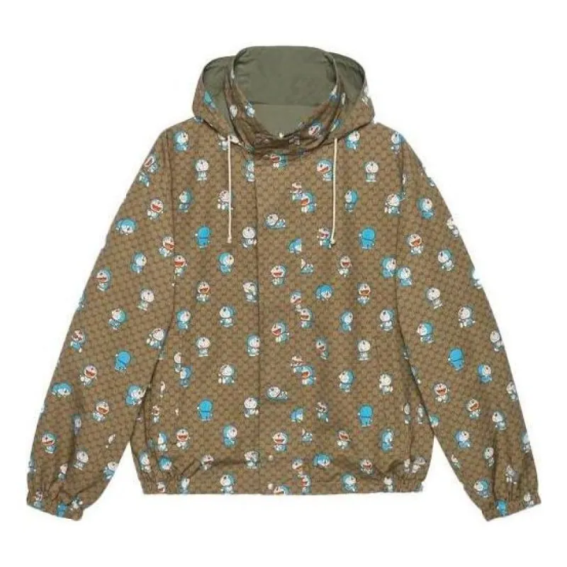 Gucci X Doraemon Reversible Nylon GG Jacket 'Beige Green' 654753