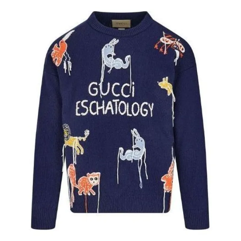 Gucci x Freya Hartas Animal Wool Jumper 'Navy' 653914-XKBYF-4795 sold by KicksCrew