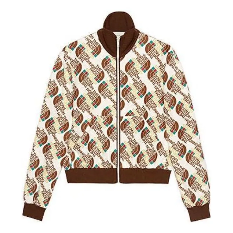 Gucci x The North Face Web Print Technical Jersey Jacket 'Ivory Brown' 651321-XJDCE-9141 sold by KicksCrew