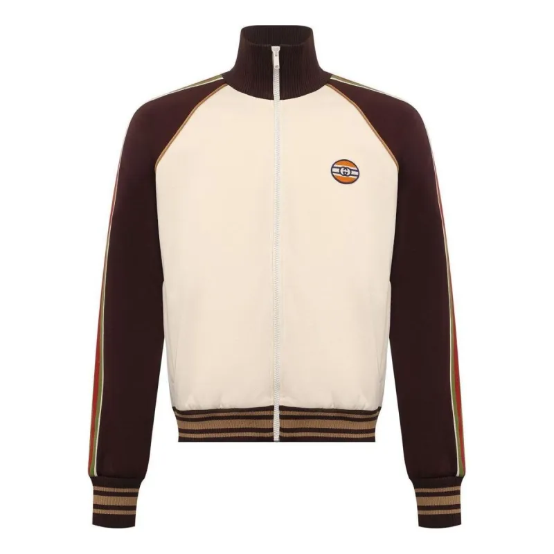 Gucci Technical Jersey Zip-Up Jacket With Web 'Beige Brown' 645207-XJC5O-9141 sold by KicksCrew