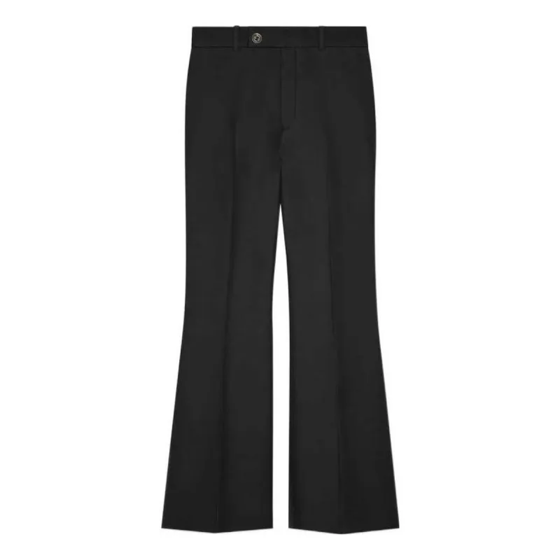 (WMNS) Gucci Wool Silk Cropped Flare Pant 'Black' 632964-ZAD88-1000 sold by KicksCrew