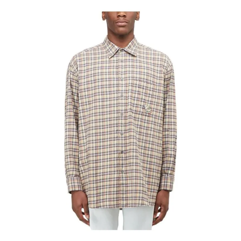 Gucci Chicken Embroidery Check Shirt 'Beige' 628325-ZAFD7-9128 sold by KicksCrew