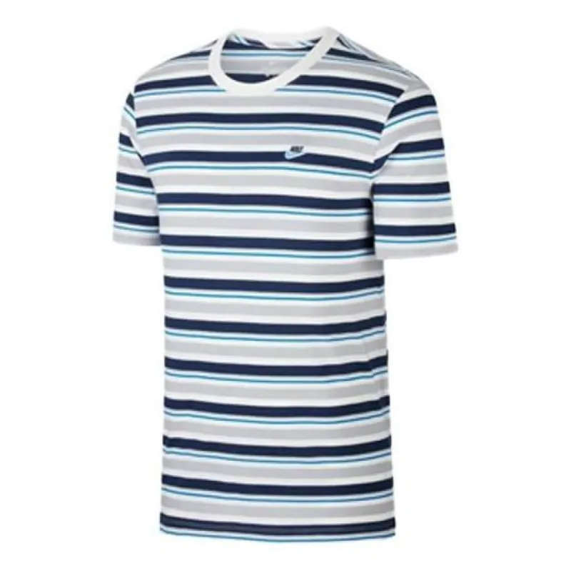 Nike Blue Stripe Design Casual Short Sleeve White Blue Whiteblue CK2702-100 sold by KicksCrew
