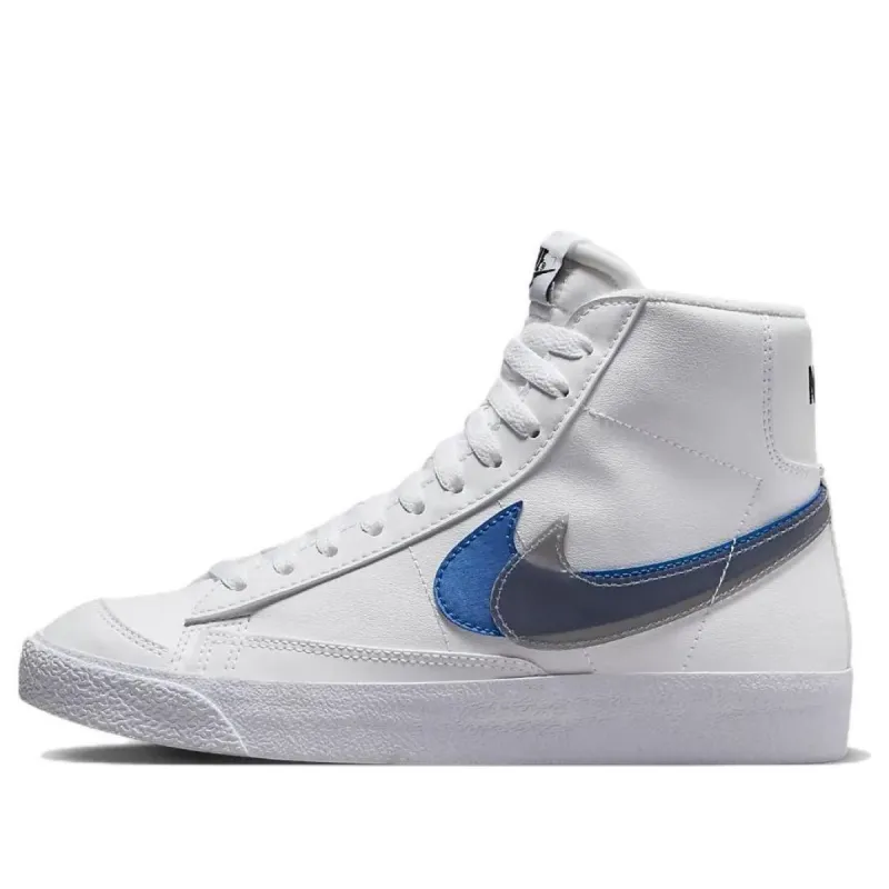 (GS) Nike Blazer Mid Next Nature 'Double Swoosh - White Hyper Royal' FD0690-100 sold by KicksCrew